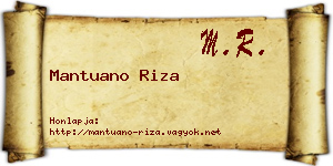 Mantuano Riza névjegykártya